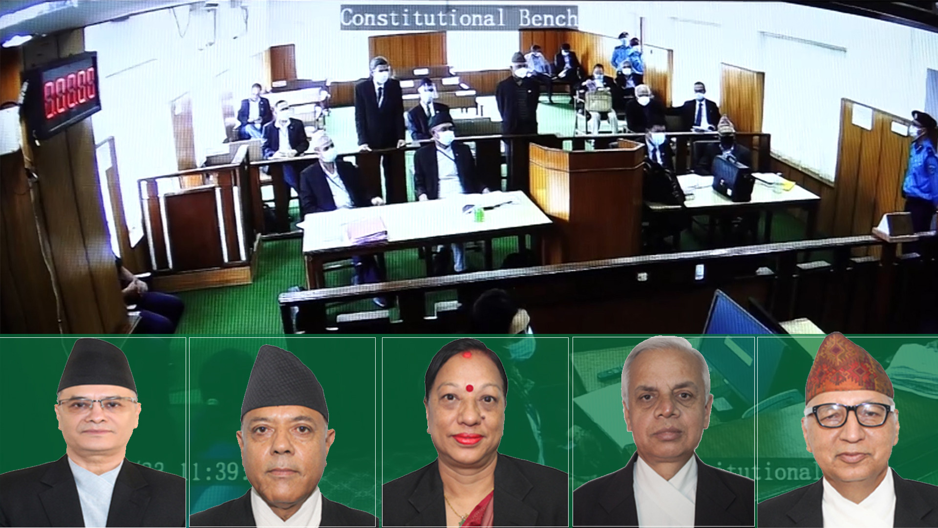 (From L) CJ Rana and Justices Karki, Khadka, Khatiwada and Bhattarai.