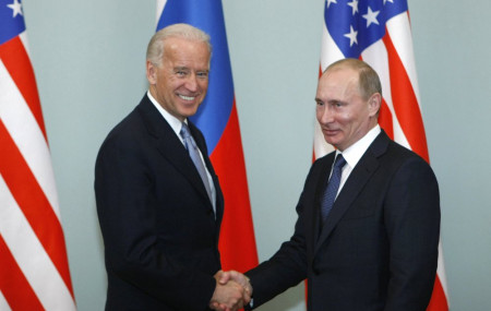 File photo of Biden (l) and Putin