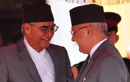 File Photo of Deuba (l) and Oli