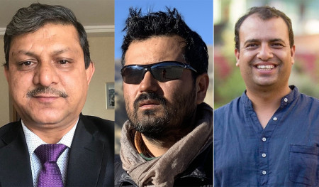 केपी पाठक, रामकृष्ण पोखरेल र सामीप्यराज तिमल्सेना । तस्बिरः सामाजिक सञ्जाल