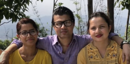 FILE - Lekhjung Thapa with his two wives