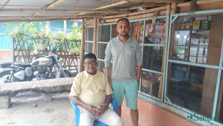 Narayan Kumar Subedi (left) and his son Ashish Subedi (Raju Adhikari/Setopati)