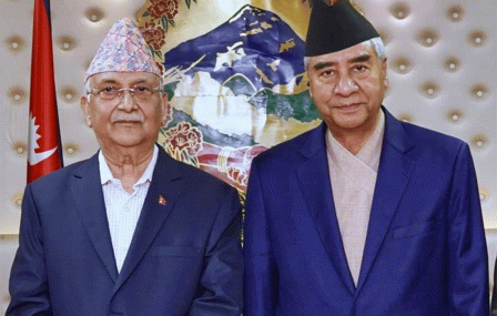 Oli (l) and Deuba