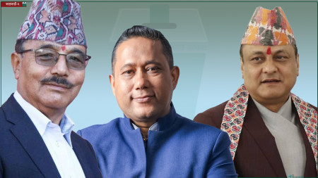 (From L) Pradhan, Shishir Khanal and Sarbendra Khanal.