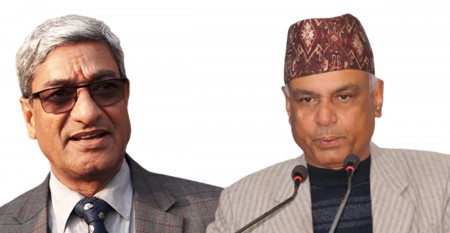 Lekhak (l) and Ghimire