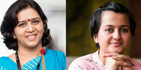 Baskota (l) and Darshana