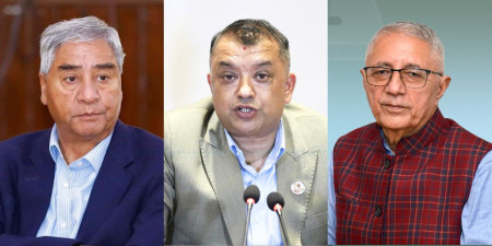 (From left) Deuba, Thapa, and Koirala