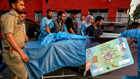 (Inset) Sudeep Neupane's driving license.