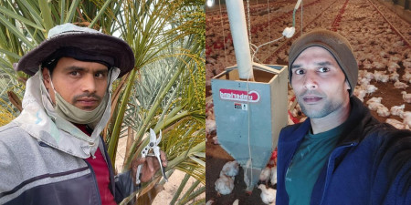 धनसेर धानुक (बायाँ) र राजन दुवाडी