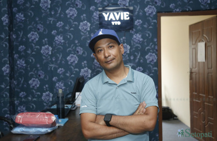 याभिंइका सञ्चालक योगेन्द्र तुलाधर। तस्बिरः नवीनबाबु गुरूङ/सेतोपाटी