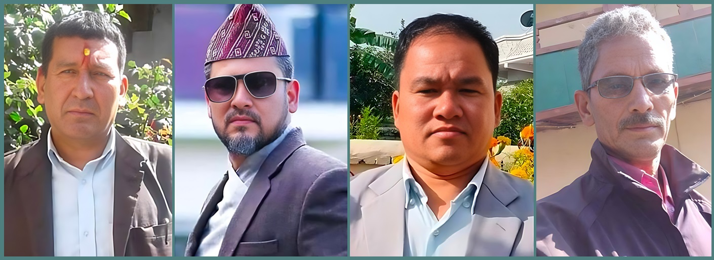 (From left) Daman Bhandari, Abhishek Singh, Janak Bahadur Budha, and Dil Bahadur Singh