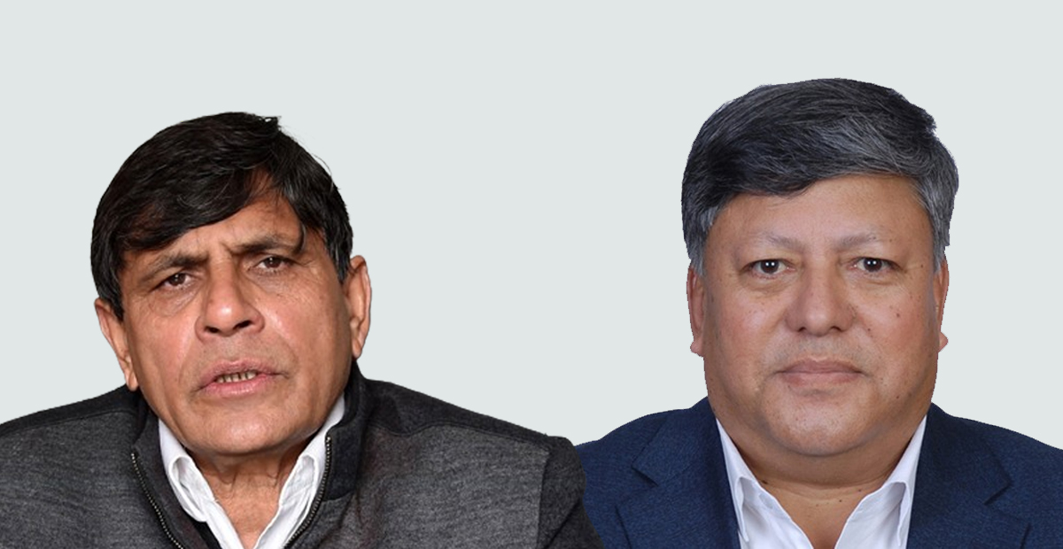 Bhusal (l) and Tuladhar