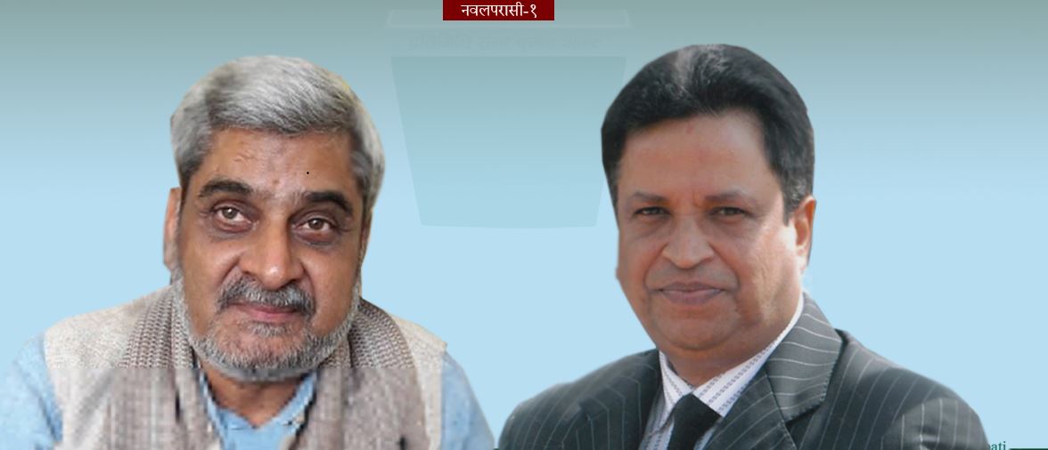 Hridayesh Tripathi (left) and Binod Chaudhary