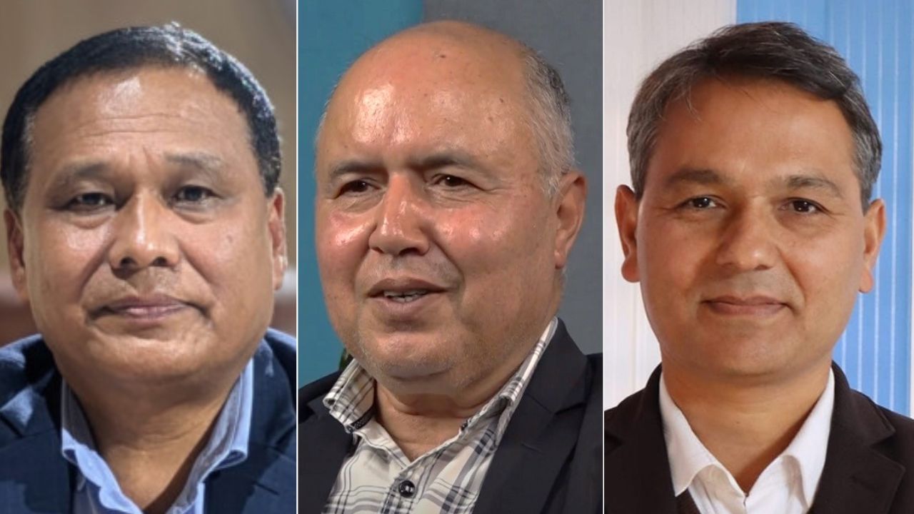 (From left) Kulman Ghising, Rameshore Khanal, and Om Prakash Aryal