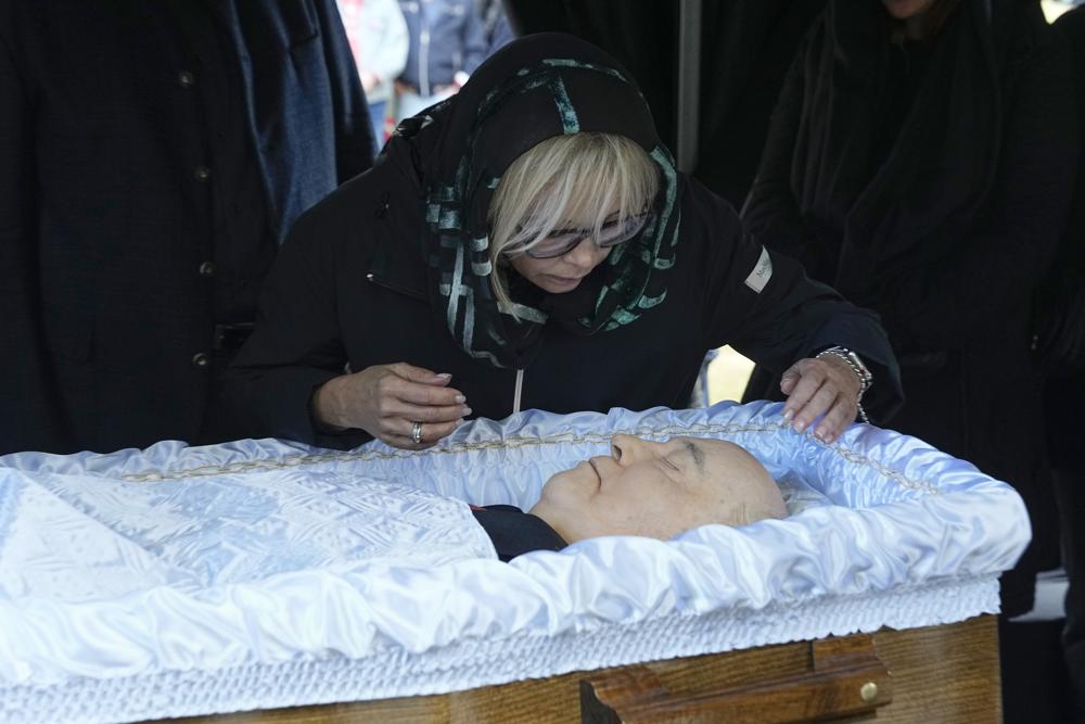 Irina Virganskaya, daughter of former Soviet Union President Mikhail Gorbachev says goodbye to him for the last time, during his funeral, at Novodevichy Cemetery in Moscow, Russia, Saturday, Sept. 3, 2022.  AP/RSS Photo