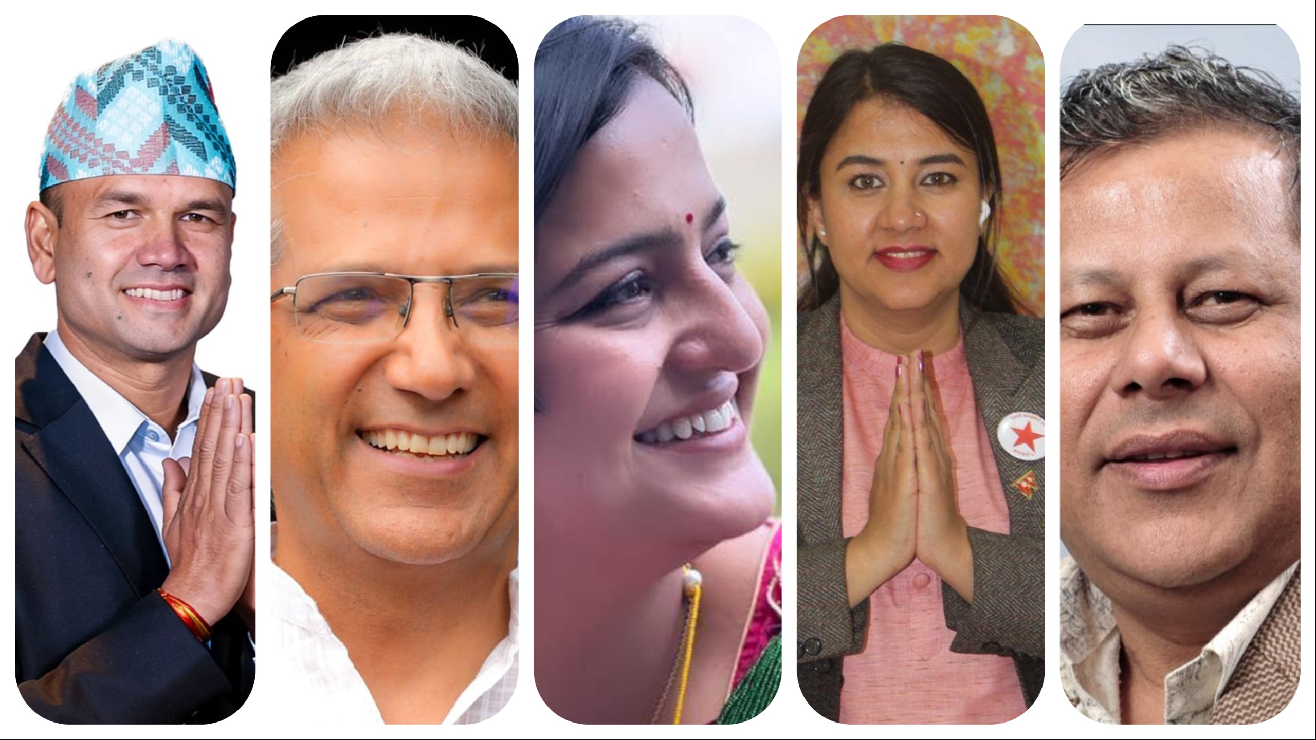 (From L) Thapa, Mishra, Darshana, Bhandari and Regmi