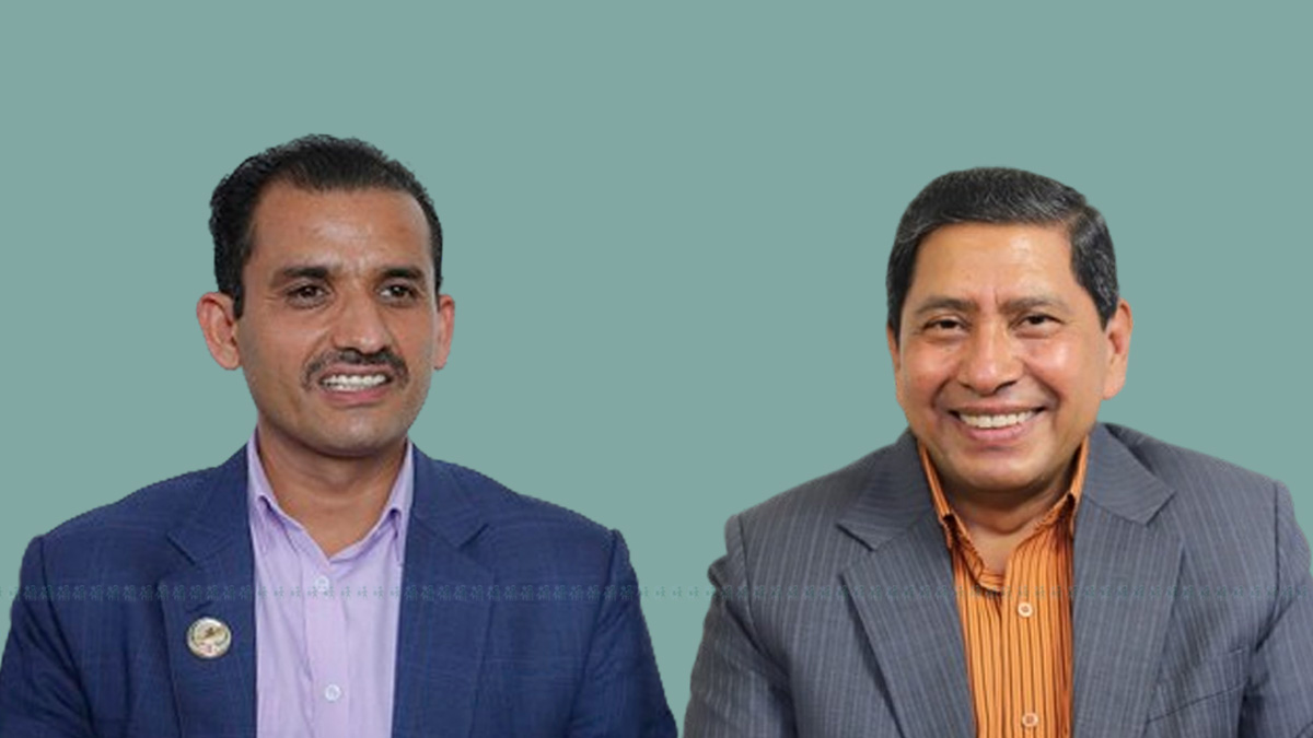 Sapkota (l) and Shrestha