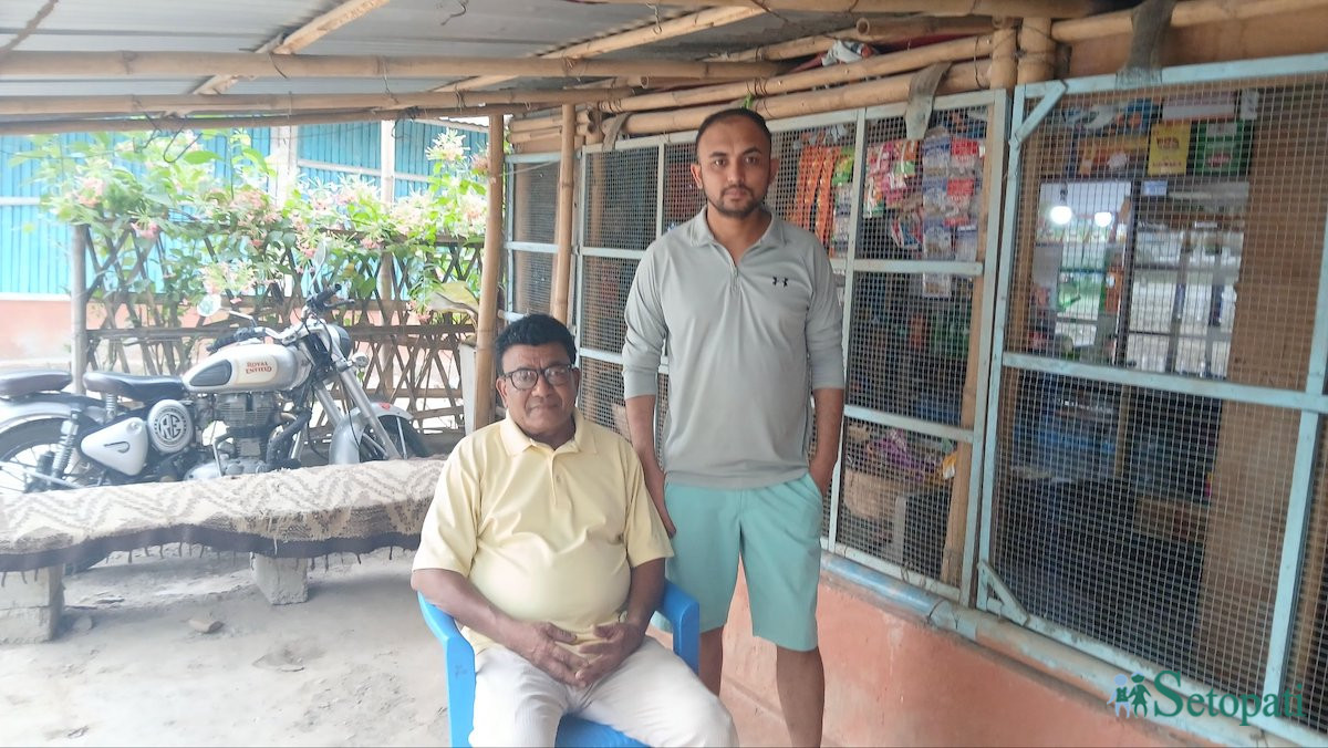 Narayan Kumar Subedi (left) and his son Ashish Subedi (Raju Adhikari/Setopati)