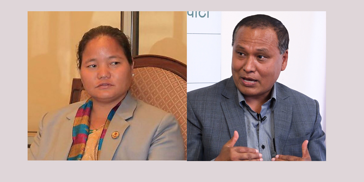 FILE - Onsari Gharti (left) and Kulman Ghising.