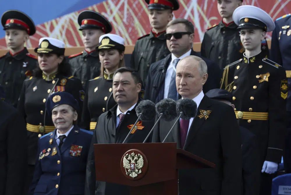 Russian President Vladimir Putin delivers his speech during the Victory Day military parade marking the 78th anniversary of the end of World War II in Red square in Moscow, Russia, Monday, May 9, 2022. AP/RSS Photo
