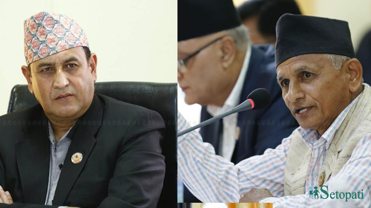 Ramhari Khatiwada (left) and Hitraj Pandey (Photo: Nabin Babu Gurung/Setopati)