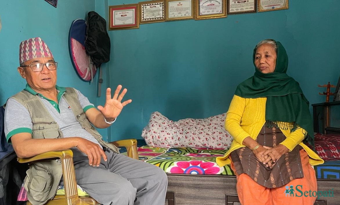 हर्कमान लामा र उनकी श्रीमती मायादेवी। तस्बिर: राजेश घिमिरे/सेतोपाटी