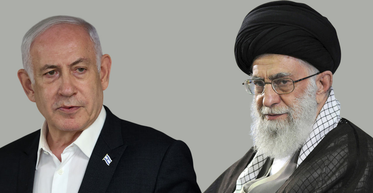 इसराइलका प्रधानमन्त्री बेन्जामिन नेतान्याहु र इरानका सर्वोच्च नेता आयतोल्लाह अली खामेनेई।