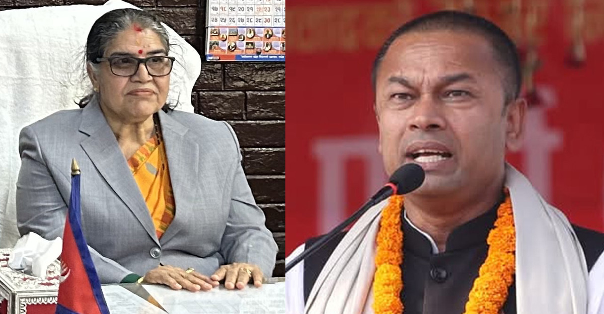 प्रदेश प्रमुख भण्डारी र मुख्यमन्त्री यादव। फाइल तस्बिर।