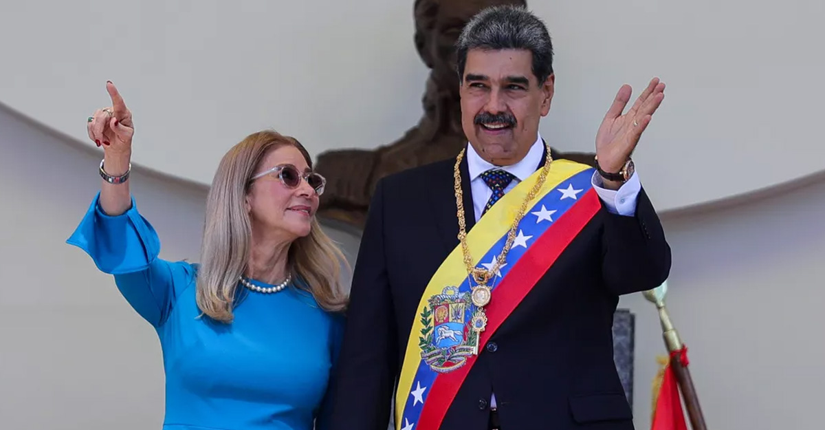 मदुरो र उनकी श्रीमती फ्लोरेस।