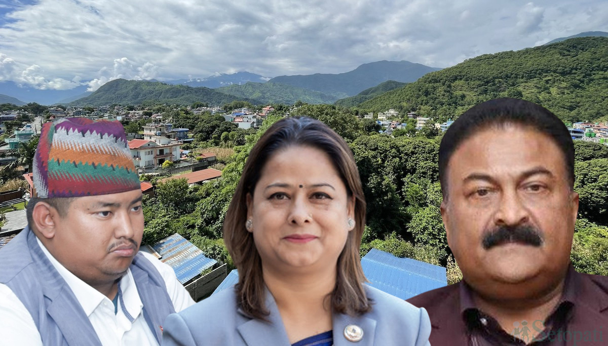 पूर्वमन्त्री राजकुमार गुप्ता (दायाँ), रञ्जिता श्रेष्ठ (बीच) र बिचौलिया सुजन लामा।