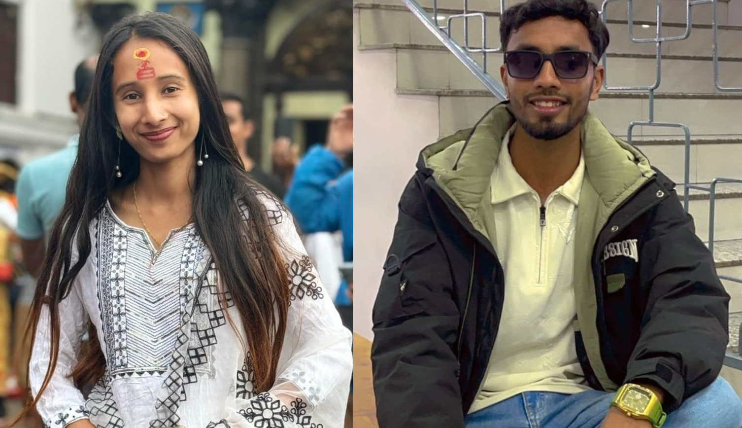 कोटेश्वरमा प्रहरीको गोली लागेर घाइते भएका रेविका खत्री र दिनेश खत्री।