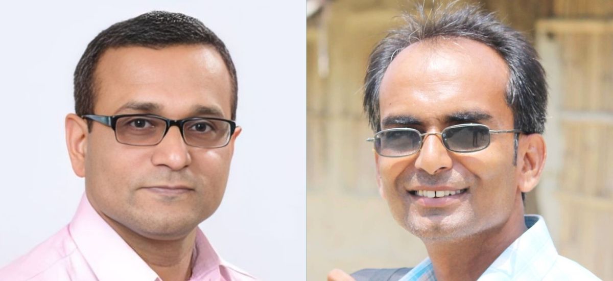 तुलानारायण साह (बायाँ) र नित्यानन्द मण्डल (बायाँ)