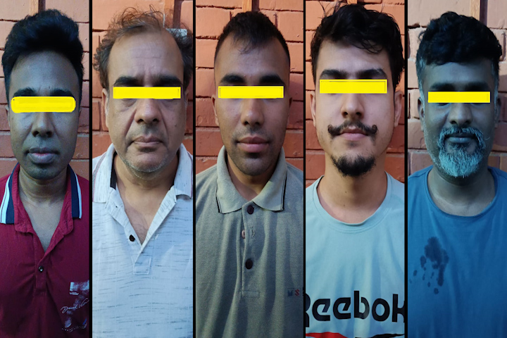 भेपभित्रको सुन बेचेको मुद्दामा पुर्पक्षका लागि कारागार चलान भएकाहरू।