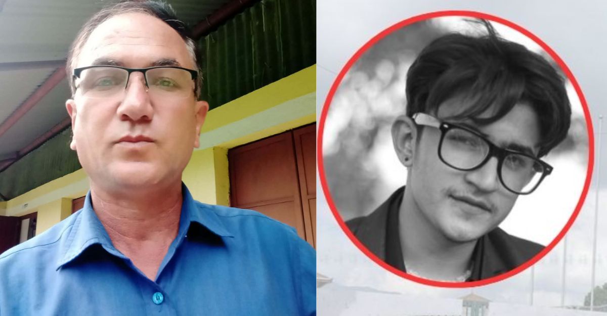 युवराज न्यौपाने र इन्सेटमा उनका छोरा योगेन्द्र न्यौपाने।